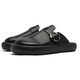 DIFANPU International Luxury Brand Herrenschuhe High-End-Männer für Außenbekleidung mit mattem leichten Luxus-handgefertigten Zehenzehen halbgebundener Birken Slipper Black [Brand Gift Box] 41