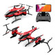 Remote-controlled aircraft armed helicopter model aircraft drone children's simulation combat aircraft toy model Folding helicopter high-end version-blue Standard single electric + remote control battery
