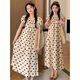 
Yezhi maternity dress 2025 new polka dot dress loose belly-covering large size long skirt puff sleeve summer thin maternity skirt Polka dot maternity skirt [bee] L size