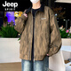 JEEP SPIRIT吉普男士春秋2025新款夹克潮牌薄款上衣服青少年痞帅休闲工装褂子 K15832白灰 M