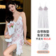 
Langsha pajamas for women in summer new ice and snow silk suspender sexy beautiful back pure and sexy women with chest pad nightgown home clothes AM11964 M