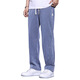 
Tennis Jeans Men's Summer Thin Straight-Line Casual Trendy Wide-Legging Pants 1048 Blue XL