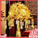 WCZ Hochzeitsgeschenke für die Braut handgefertigtes DIY-Handheld-Blumenbraut Hochzeit Golden Material Beutel Hochzeit Hochzeit Boudoir Geschenke für den Goldenen Braut Golden Flow das ganze Jahr über goldene Anhänger flexiblerer handgefertigter DIY verbessert Gilt Accessoires Bag + Klebeblue-Stick 2 Stück 2 Stücke