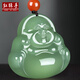 Red crisp hand Hetian jade pendant Buddha female model ice bottom clear water Buddha jade pendant necklace thick 25mm
