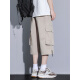 Pájaro carpintero (tucano) traje de trabajo de color caqui pantalones recortados para hombres en verano seda de seda delgada versátiles versátiles versátiles deportes casuales