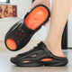 Été masculin 2025 Nouvelle sensation anti-odor et puant sans glissement à l'extérieur, portant des demi-glisseurs, des sandales de plage de conduite épaisse, Black Orange 42 (42-43)