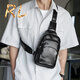 Goldwini RL2025 Nuevo bolso de pecho para hombres Capa de cuero de cuero un solo hombro Cosco de cofre de gama de goma de alta mar mochila para hombres negros