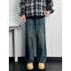 Zengzhi Retro Blue Wide Leg Jeans Herren Spring Neue lose gerade Hosen 2025 American High Street Vibe Casual Hosen Schwarzer Verlauf 1049 s