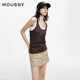 MousSy x Studiowear2025 Été Nouveau produit en deux pièces Set Simple Vest 028isa80-3881 060 Brown S