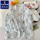 Woodpecker 2025 new pure cotton gauze pajamas for women in summer short-sleeved three-piece set cute style striped dachshund dog home clothes Yunduo Cotton-J9901# Paradise Puppy Three-piece Set M [Suggestion 75-100Jin[Jin equals 0.5 kg]]