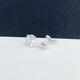 Lao Fengxiang platinum earrings LUCK diamond butterfly earrings, a light luxury gift for girlfriend and wife as a birthday gift, platinum jewelry, white gold, about 2.57g