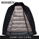 ROOBEN奢侈高端品牌男装高档秋冬新款羊毛呢大衣外套男可拆卸鹅羽绒内胆 黑色 L