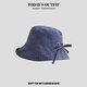 
Japanese fisherman hat for women in summer new style small fresh checked curly edge sun protection hat wide brim small basin hat green
