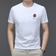 Soodu Shark short-sleeved T-shirt men summer solid color mercerated cotton Paul versatile round neck beautiful blue [pa6176#] M [100--125Jin [Jin equals 0.5 kg]]