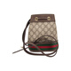 Gucci (Gucci) Ophidia Retro Old Flower Logo Striped Gurting Drawschnall -Leinwand Leder -Eimer -Tasche Crossbody -Umhängetasche Basis -Pack (Bag + Staubbeutel)
