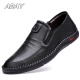 ABAY Spring and Autumn Men's Zapatos de cuero genuino Casta informal de mediana edad y ancianos zapatos de cuero con el dedo del pie suave suave versátil 12188 marrón 38