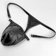 Fangluyu men's imitation leather thong low-waisted sexy buckle removable single thong nightclub bar performance Gay0 black M