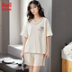 Cat man pyjamas pour femmes en été coton pur coton mignon de style coréen étudiant collégial court à manches courtes en deux pièces en deux pièces peut être portée à l'extérieur de GXT-6636 m (recommandée 80-95 Jin [Jin est égal à 0,5 kg]))