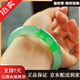 Jade bracelet for women with floating flowers, Laokeng ice jade bracelet for women, Burmese ice waxy type positive circle floating sun green jade bracelet, ring opening 55-56mm