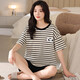 Lisa Beier Pyjamas de grande taille pour femmes 200 Jin [Jin est égal à 0,5 kg] Pyjamas Suit en vrac Shorts gros sœur Extra Large Taille Pullover Women's Home Clothes A3519 Shorts Suit M 80-95 Jin [Jin est égal à 0,5 kg]