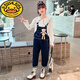 G.Duckkids Girls Denim Combins Set Spesring и осень 2025 Новая модная интернет-знаменитость модная крупная детская с длинными рукава
