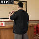 Jeep Spirit American Casual Großgröße Reine Baumwolle kurzärmelig T-Shirt Herren Sommermodemarke Ins Fat Man losen plus Fett plus großer runder Nacken halbärmelig A6627-weiß 2xl (empfohlen 140-160jin [Jin gleich 0,5 kg]))