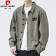 Pierre Cardin Jacket Herren Frühling und Herbst 2025 Neues Hemd Revers Herbst Herren Work Jacket Earth Herbst Jacke Top Upgrade Version K12806 GRAU 4XL Empfohlen 168-190jin [Jin gleich 0,5 kg]