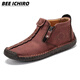Bee Ichiro Chaussures en cuir décontracté pour hommes Automne Cuir One-Fot Business Casual Cuir Soft Soft Sof Sole Chaussures Chaussures pour hommes 6625 Bleu 41