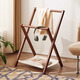 Qiyin Pavilion bedside coat rack floor-standing small solid wood bedroom temporary clothing and trousers storage Nordic clothes hanger for home use at night
