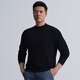 Longya Yinzhi Yunrong Merino wool round neck/V neck/half turtleneck sweater autumn and winter men's casual top, dark gray (round neck) M 175/96A