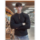 American fitness slim long-sleeved t-shirt for men in autumn new zipper sports sweatshirt for men trendy versatile tops for men dark gray XL recommended 120-140Jin Jin equals 0.5 kg