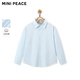 MiniPeace Children's Clothing Autumn New Boys' Shirt F1CAF3367 Clearance Blue 140