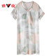 Yalu Neues Nachthemd für Frauen im Sommer Eisseide Kurzärärmelte Mid-Rock-Pyjamas dünne modische High-End-Kleid weiße M9923 [kurzärmelige/brustlose Pad] M 160