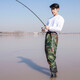 Waist-length thickened waders, fishing trousers, waterproof trousers, rain pants with water shoes, leather crotch trousers, one-piece half-body water jacket, wading pants, green patterned waist-length trousers (lightweight) 41