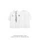 Xinghelai chemise à manches courtes chemise à manches à cinq points JK cravate peinte à la main lâche décontracté dk collège style graduation photo cadeau blanc l