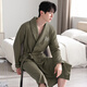 Mishide wearable bath towel pure cotton men waffle bathrobe men's spring and autumn pure cotton medium-length men's nightgown new style sucking LJ16822 M size [weight 100 to 120 Jin [Jin equals 0.5 kg] All size