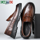 Cartelo mocasines zapatos de cuero para hombres zapatos casuales de negocios transpirables zapatos de cuero suaves 9925 marrón 41