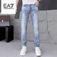 EMPORIO ARMANI EA7阿玛尼牛仔裤男2025新款直筒夏季薄款百搭修身男裤潮牌裤子男士 灰色 6227-AJHH 28