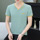 Playboy (Playboy) T-shirt à manches courtes pour hommes à manches courtes en V pur Coton en V Fense à moitié à manches minces à manches décontractées