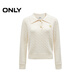ONLY ONLY2024 autumn woolen college style pullover lapel loose knitted sweater for women|125313041