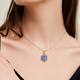 HKHL 925 Silber natürlicher Tansanit Halskette für Frauen Licht Luxus Nische High-End-Saphir-Anhänger Vielseitige Mode Colarbone Kette Natural Tansanit Halskette