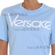 范思哲（VERSACE）Logo刺绣时尚短袖常规T恤女款蓝色 M