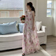 Catman (MiiOW) sleeveless nightgown for women 2025 new pure cotton silk summer vest lengthened to ankle long skirt sexy home skirt 8002 vest skirt graffiti average size T-skirt length 13590-150Jin [Jin equals 0.5 kg]