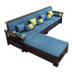 Wenting Yayuan Solid Wood Sofa Living Room New Chinese Style Black Gold Wood Storage Guifei Fabric Combination Light Luxury Small Apartment Furniture 9901 1+1+3+ Drawer Coffee Table [Storage Model] Cat Scratch Leather Cover