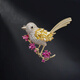 DL 1998 Fat Donglai Quality News Brooch Magpies Magpies atmosphériques Zircon Style Animal Pull