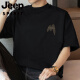 
JEEP SPIRIT260g American heavyweight T-shirt men's short-sleeved pure cotton round neck top summer loose half-sleeved M09-694 khaki XL