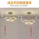 JPHZNB ventilateur de plafond lumière ventilateur clair salon salle à manger moderne luxe de luxe de luxe avec ventilateur électrique intégrée de salon de salle à manger intégrée 9277-trois couleurs de lumière + contrôle elfe