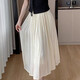 
High-end fairy-like and elegant temperament skirt for women in summer 2025 high-waisted A-line pleated loose drooping large hem skirt 1343 apricot color L ([Suggested 110-125 Jin [Jin equals 0.5 kg] wear])