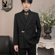 Playboy (PLAYBOY) star's same style new Chinese suit men's loose suit engagement groom wedding suit suit Tang suit Chinese tunic suit black suit + white shirt + black trousers 2XL collection store fast delivery