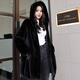 
Winter home brand imported mink coat for women whole mink medium length hooded mink fur fur coat for women with hat winter black XL 120Jin[Jin equals 0.5 kg]-140Jin[Jin equals 0.5 kg]